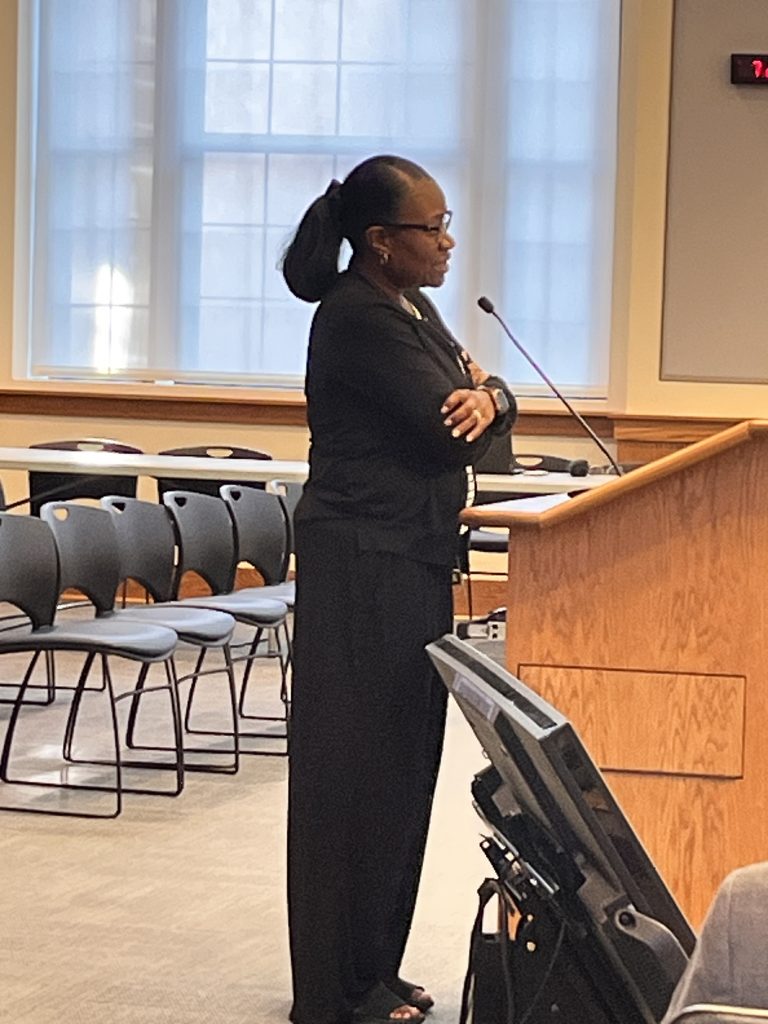 Director Quintana Stewart addresses the Orange County Board of Commissioners