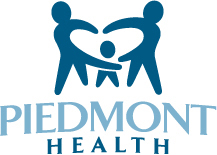 Drawing of two adults with arms around a child; text: Piedmont Health