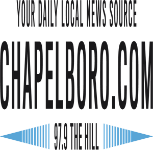 Text: your daily local news source Chapelboro.com 97.9 the hill